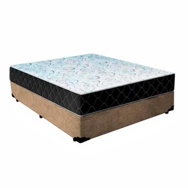 Imagem de Cama Box Casal 138 Suede Bege Com Colchão Espuma D33 Marrocos 30cm - B