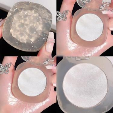 Imagem de Paleta de sombra monocromática em pó, branco, natural, neutro, brilho, sombra, longa duração, aparência natural