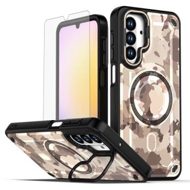 Imagem de Asuwish Capa de celular para Samsung Galaxy A26 5G capa magnética com protetor de tela de vidro temperado e suporte de proteção à prova de choque pintado suporte rígido para celular híbrido A 26 26A