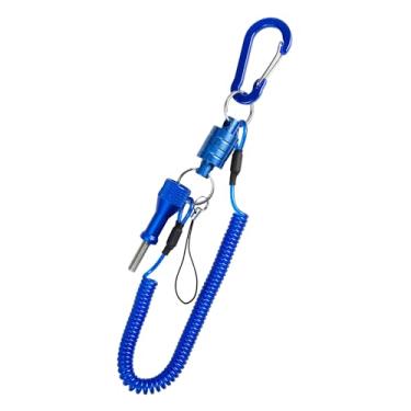 Imagem de Cordão de mergulho magnético de liberação rápida anel de conexão ferramentas de pesca com mosca com cordão retrátil enrolado e parafusos de polegar de liga de alumínio para câmera de ação subaquática