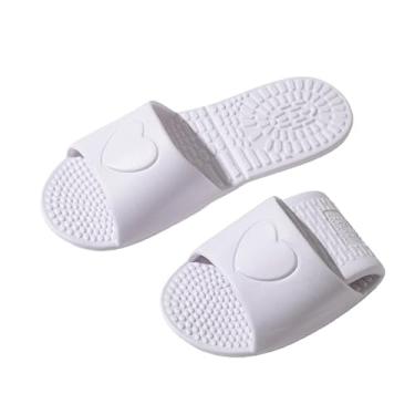 Imagem de Chinelos portáteis dobráveis antiderrapantes para homens, mulheres, hotel, academia, spa, chinelos de secagem rápida para chuveiro e viagem, chinelos leves para uso ao ar livre, Branco, 38