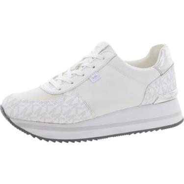 Imagem de Michael Kors Tênis feminino Raina Trainer, Materiais sólidos mistos/branco óptico, 11, Raina Trainer