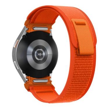 Imagem de KGFCE Para samsung galaxy watch 7 6 5 4 44mm 40mm/fe/5 pro 45mm pulseira de nylon correa watch6 clássico 47mm 43mm cinta(Orange,Watch7 40mm)