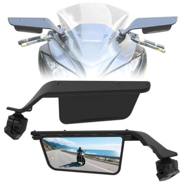 Imagem de SHEJISI Espelhos de motocicleta para Honda CBR1000RR/CBR600RR, Yamaha R1/R6/R7, Kawasaki Ninja ZX-10R/ZX-6R, Suzuki GSX-R1000/600, visão perfeita e totalmente ajustável, retrovisor traseiro dobrável