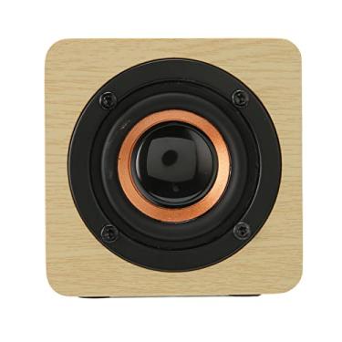 Imagem de Altifalantes, Elegantes Altifalantes Vintage de Som Nítida, Multifunções Em Movimento (Grão de madeira amarelo (versão de exportação))