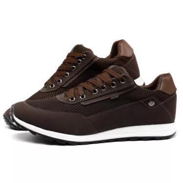 Imagem de Tenis Casual Masculino Jogging Caminhada Dia a Dia - Mk shoes, Cafe, 3