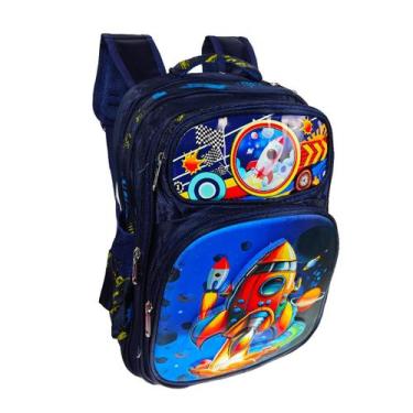 Imagem de Mochila Infantil Menino Escolar Bolsa Altura 40cm Grande Impermeável R