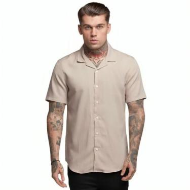 Imagem de Camisa Social  Masculino Manga Curta Slim Fit Varias Cores - Volgue, B