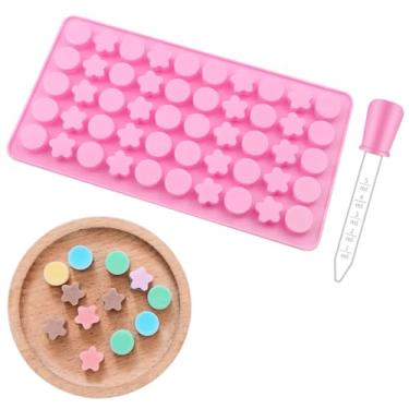 Imagem de Molde de Silicone Mini Redondo Estrela 50 Cavidades Goma Doce Forma Bala Fini Gelatina Conta Gotas