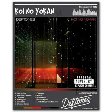 Imagem de ZUKIY Koi No Yokan Deftones Neon Window - Pôster Dark Rock Arte de Parede 20 x 25 Sem Moldura - Decoração de Banda de Metal para Quarto Estúdio Escritório - Impressão em Estilo Tapeçaria Estética Emo