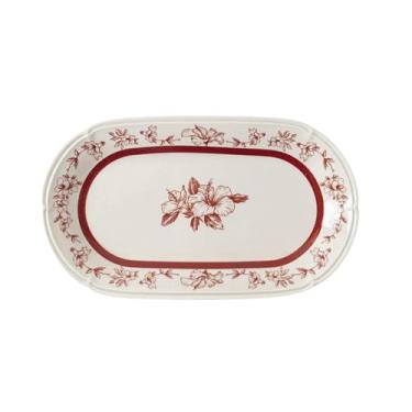 Imagem de Conjunto de pratos caseiros retrô de cerâmica Taohua perfumado para noite - prato de peixe de 30 cm vermelho