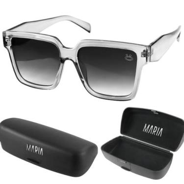 Imagem de oculos sol social vintage feminino proteção uv + case quadrado acetato