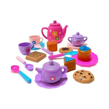 Imagem de Conjunto De Chá Para Meninas, Brinquedo De Comida Infantil, Bule, Bisc