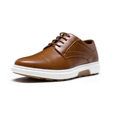 Imagem de Allthemen Sapato social masculino casual Oxford para negócios, tênis masculino, Marrom, 44