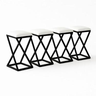 Imagem de Kit 4 Banqueta Alta 80 cm Cozinha Bar Balcão Bistrô material sintético