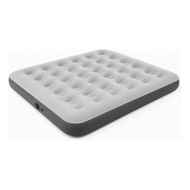 Imagem de Colchão Ar Inflavel Grande Casal 300kg Resistente Aveludado Cinza