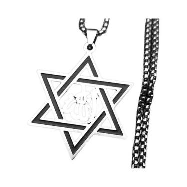 Imagem de Colar Pingente Estrela De Davi Hebraica Em Ouro E Prata Para Mulheres 