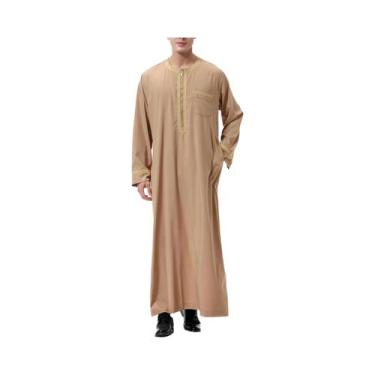 Imagem de Roupa Tradicional Muçulmana Masculina, Robe Islâmico Bordado De Dubai,