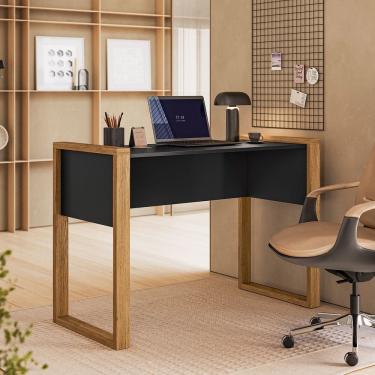 Imagem de Escrivaninha Mesa para Computador Office 5030 Freijó Preto Fosco Qmovi