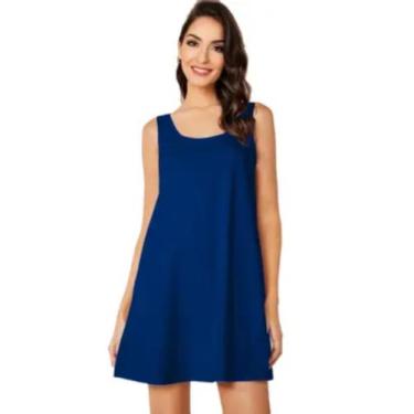 Imagem de Kit 2 Vestido Feminino Básiquinho Casual Curto Tribo Livre, Preto, Azu