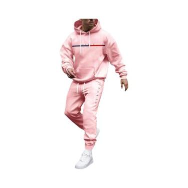 Imagem de Conjunto De Moletom Masculino Para Outono E Inverno Com Capuz E Cordão