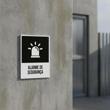 Imagem de Placa Acm Desenho Alarme De Segurança 18X23 - Sinalizo