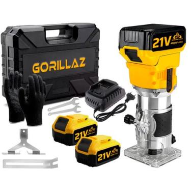 Imagem de Tupia Manual Elétrica Laminados 2 Baterias 21v Completa Com Acessorios