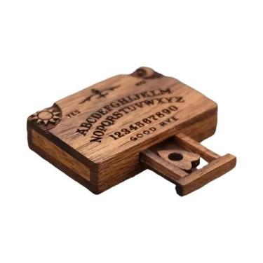 Imagem de Tabuleiro Ouija Retrô Miniatura De Madeira Com Gaveta, Presente De Dec