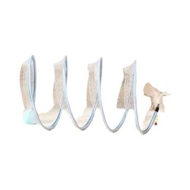 Imagem de Túnel Espiral Colorido Para Gatos, Brinquedo Dobrável Com Som Para Gat