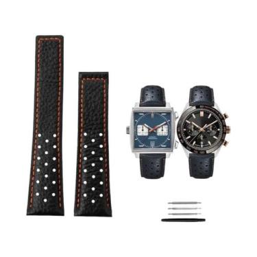 Imagem de Pulseira De Relógio Masculina De Couro De Bezerro Fosco De 22mm Para T