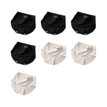 Imagem de Calcinhas De Algodão Respiráveis De Cintura Alta Tamanho Grande 7PCS L