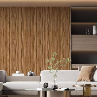 Imagem de Kit 7 Rolos Papel De Parede Adesivo Madeira Ondulada 3,0M - Gh Papel D