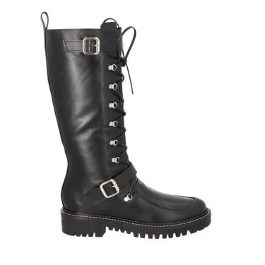 Imagem de Coturno Luiza Barcelos Cano Alto Tratorado Couro Preto-Feminino