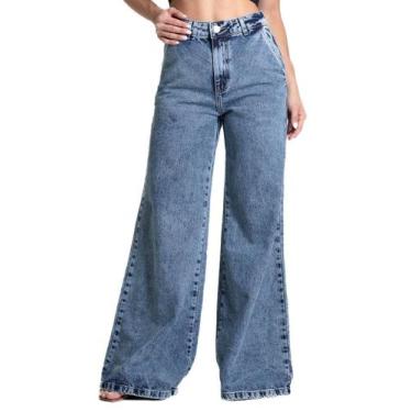 Imagem de Calça Jeans Sawary Super Wide Leg - 281931 - azul médiobr 38, Azul, 38