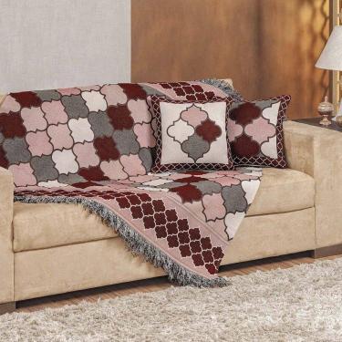 Imagem de Xale Decorativo Turin Com Franja 1,60m X 1,40m Jacquard 1 Peça 58% Algodão 42% Poliéste...