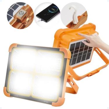 Imagem de Holofote Luz De Emergência Recaregavel Solar Ímã Power Bank - Hxt