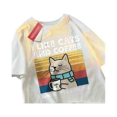 Imagem de Camiseta Masculina E Feminina De Algodão Com Gola Redonda, Estilo Hip 