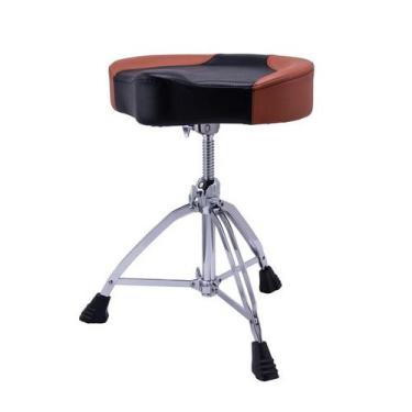 Imagem de Banco Mapex T855 Selim Marrom e Preto com Eixo Rosqueado Tripé de Ferr