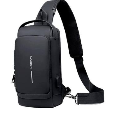 Imagem de Bolsa Mochila De Ombro Anti-Roubo Transversal Usb Pochete