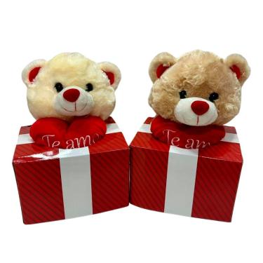 Imagem de Urso Pelucia Coracao Na Caixa Romantico Presente Namorados 26cm