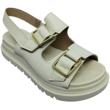 Imagem de Sandália Modare Feminina Massageador  Napa Floather, Creme, 36