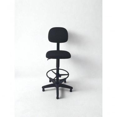 Imagem de Cadeira Caixa Secretária com Assento em Tecido Base Giratória Regulagem de Altura Preto