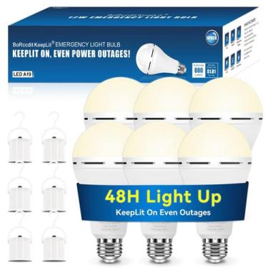 Imagem de Lâmpadas recarregáveis de emergência BORCCdit KeepLit 6PK