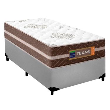 Imagem de Cama Box Solteiro Sintético + Colchão Molas Ensacadas Texas Prime Colchões 88cm - Supor...