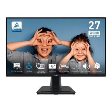 Imagem de Monitor Office MSI PRO 27", QHD, 100Hz, 1ms, IPS, HDMI e DP, Som Integ