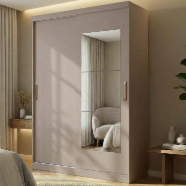 Imagem de Guarda-roupa 2 Portas com Espelho Araçá Cabecasa Madeiraoriginals  Cinza