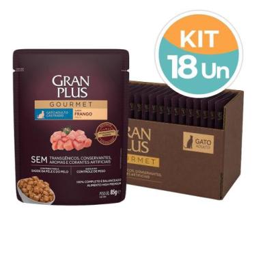 Imagem de Ração Úmida GranPlus Frango Gatos Castrados 18 Un 85g - Brf