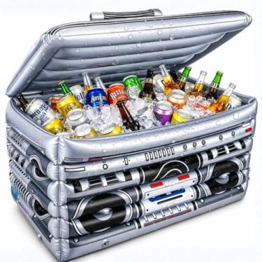 Imagem de ArtCreativity Caixa térmica inflável estilo anos 80/90 – 61 cm de largura – Refrigerador inflável grande para decoração de festa hip hop – Decorações temáticas de festa dos anos 80 e 90 – Artigos de