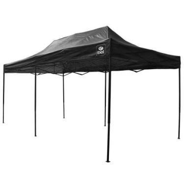 Imagem de Tenda Gazebo Dobrável Barraca Camping Pagoda 3m x 6m Oxford Preta Bel 