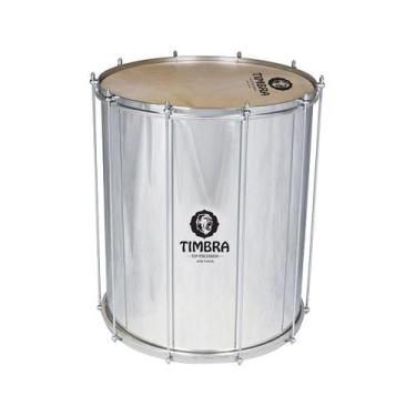 Imagem de Surdo Timbra 20 x 60cm Alumínio Aro Cromado Pele Animal 8242 - Izzo